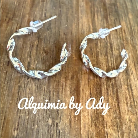 Alquimia Jewelry - Alquimia Silver Braided Hoop Earrings